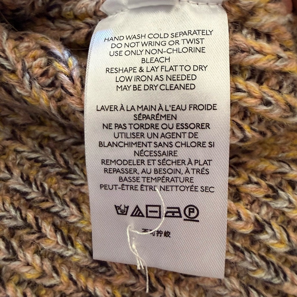 Anthropologie Pilcro Marled Chunky V-Neck Wool Blend Knit Sweater Size L Brown - Picture 7 of 11